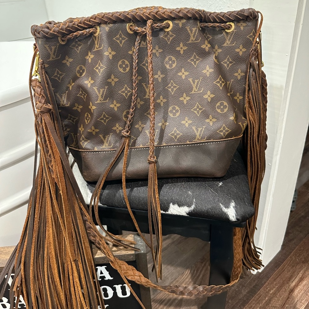 LV fringe bucket bag